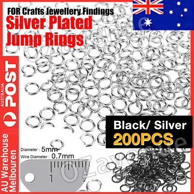 200x 5mm Silver Jump Rings High Quality Close Unsolder Jump Single Ring Loop Mel • $4.19