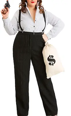 Women's Plus Size 1920s Gangster Lady Mafia Mob Costume SIZE 3X (with Defect) • $49.99