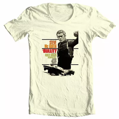 Bullitt T-shirt Steve McQueen Retro 70's Adult Regular Graphic Cotton Tee • $19.99