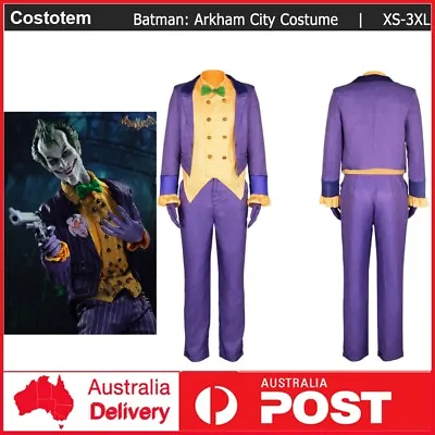 Batman: Arkham City Joker Cosplay Costume Super Villain Christmas Fancy Outfits • $85.62