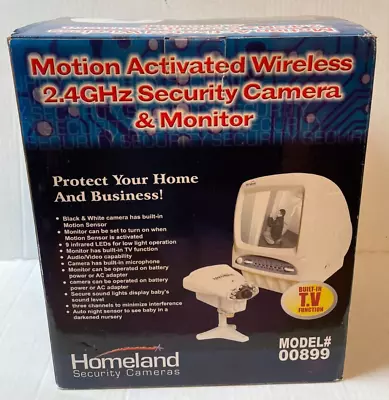 NIB Homeland Security Motion Activated Wireless 2.4GHz Security Camera & Monitor • $59.95