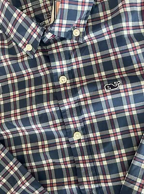 NWT Vineyard Vines Boys Huxford Performance Whale Shirt Moonshine Size 6 • $25