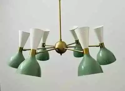 6 Arms Light Mid Century Stilnovo Style Modern Brass Sputnik Chandelier • $268