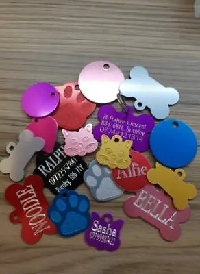 Personalised Pet Id Tags Cat Dog Puppy Kitten Identity Tags Engraved  • £2.99