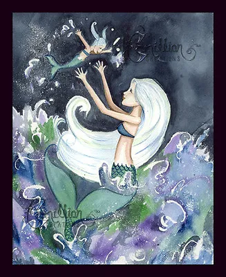 123  Mermaid & Baby Print From Original Painting By Camille Grimshaw Fairy • $10