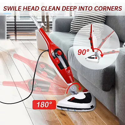 12-in-1 Electric Hot Steam Mop Cleaner For Hardwood Tile Laminate Floors Glass • £49.99