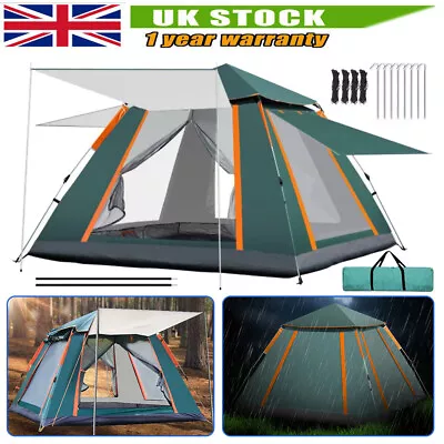 4 Man Full Automatic Instant Pop Up Camping Tent Family Outdoor Hiking Shelter • £38.95