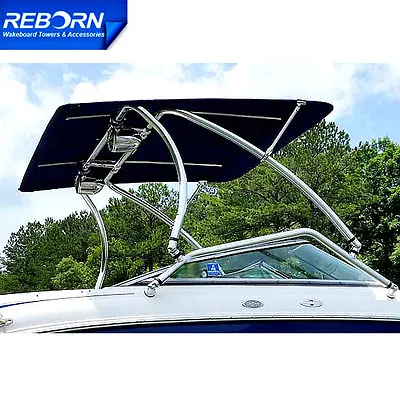 Reborn Pro2 Extra Large Wakeboard Tower Bimini 1970V Black Canopy • $1064.23