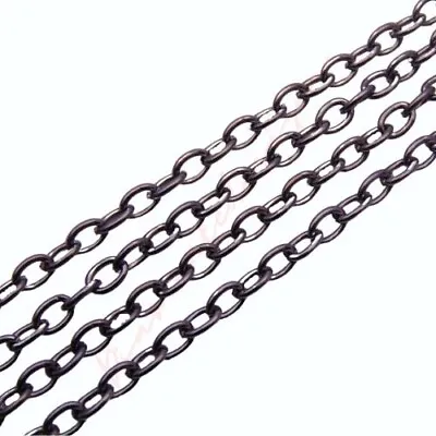 1m Gun Metal Black Colour Chain 5 X 3.5mm Links Jewellery Beading Findings D268 • £12.30