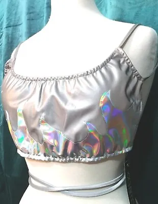 Dolls Kill Club Exx Fire Reflective Holographic Wrap Top. Brand New-Size XL. EDC • $40