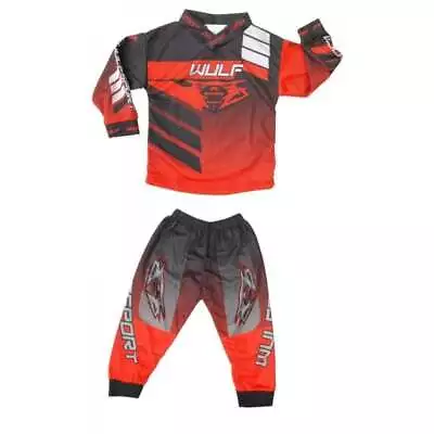 Wulfsport Baby Toddler Linear Mini Motocross Quad Bike Jersey Pants Kit - Red • $31.07