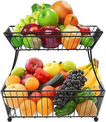 Sorbus 2-Tier Kitchen Countertop Fruit Storage Basket Bowl For Vegetables Bread • $31.99
