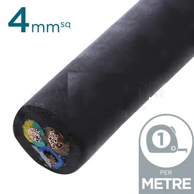 4mm X 3Core Rubber Cable Flex  H07RNF Heavy Duty 36 Amp Cooker Or Hot Tubs • £5.56