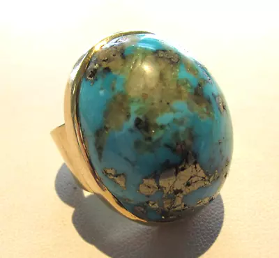 Impressive  Kingman AZ Turquoise Ring 14k Gold Size 7 For Him Or Her  MAKE OFFER • $6800