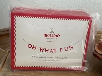 Pottery Barn Kids Red Felt OH WHAT FUN Garland Christmas Mantle Decor NEW IN BOX • $29.99