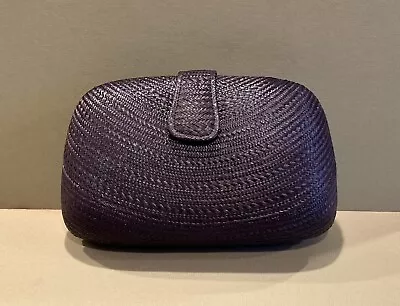 Navy Blue Raffia Straw Clutch Purse Handbag ByMacroTrade PAL Fiesta Boutique VTG • $60