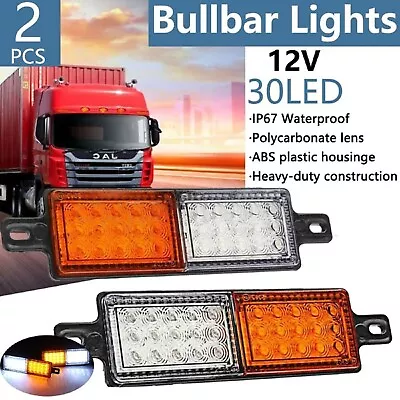 2x 30 LED Bullbar Indicator Lights Front DRL Amber Park For ARB TJM Marker Lamp • $29.99