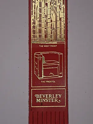 Beverley Minster East Riding Of Yorkshire Red Leather Bookmark G • £3.19