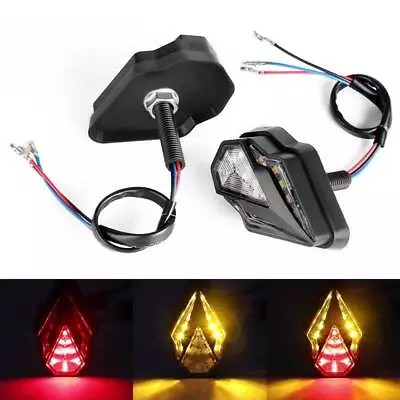 2x Flush Mount Motorcycle LED Turn Signals Light Blinker Amber Indicator Lamp • $11.98