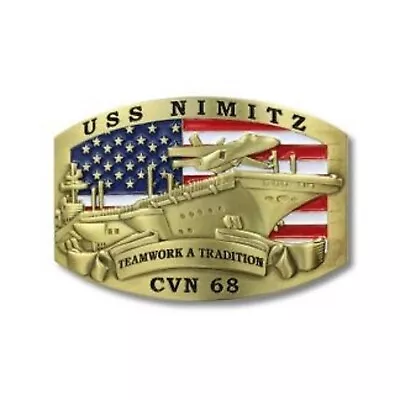 Uss Nimitz Cvn-68 Teamwork A Tradition 3  Belt Buckle • $49.99