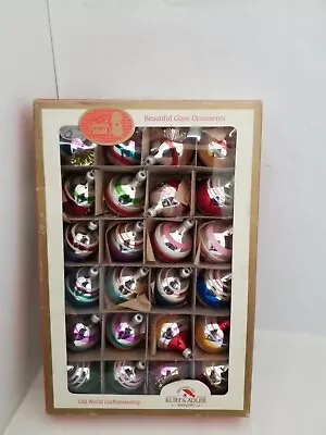 New Kurt Adler The Early Years 24 VTG Mini Glass Christmas Tree Ornaments W/Box • $41.99