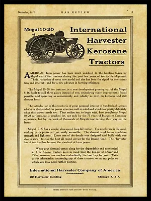 1917 International Harvester New NEW Metal Sign: MOGUL 10-20 Kerosene Tractor • $19.88