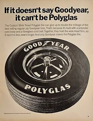 1969 Vintage Print Ad Good Year Polyglas Tire Automobile Cut Out • $18.46