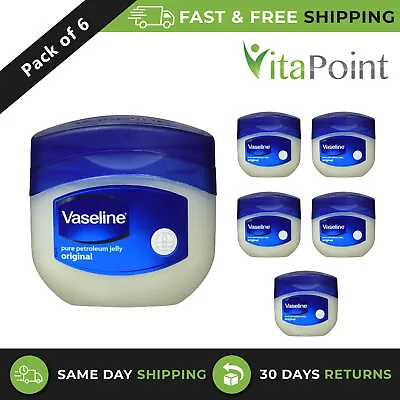 Vaseline Pure Petroleum Orignal Jelly Effective For Skin & Lips 100ml/ Pack Of 6 • £10.96