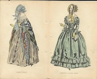 3 Ladies Cabinet Of Fashion   Victorian Fashion Plates     Sept / Oct  1841 • £8.99