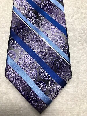 Van Heusen Mens Tie Purple With Blue Gray 3.25 X 59 Nwt • $23.88