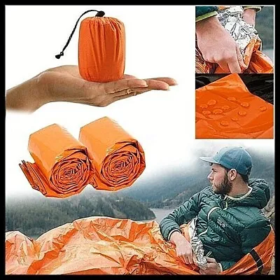 Thermal Sleeping Bag Convertible Emergency Tent Bivy Outdoor Hike Camping Tool • $25.20