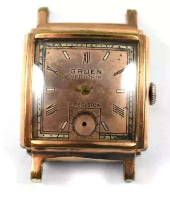 Vintage Gruen Rose Gold Tone Bezel Manual Wind 17J 405 Wrist Watch Runs Lot.15 • $36.99