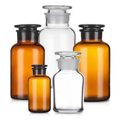 Wholesale 30ml - 1000ml Reagent Bottles W/ Wide Opening Laboratory Glassware • $118.67