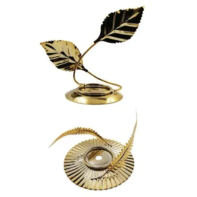 Metal Holder Candlestick Leaf Wedding Stand Home Desktop Ornaments • £5.30