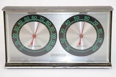 Vintage Springfield Temperature Humidity Weather Station Desk Thermometer USA • $14.99