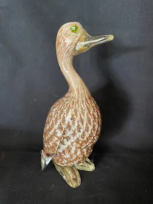 Beautiful Vintage Italian Murano Glass Duck With Gold 7  • $45