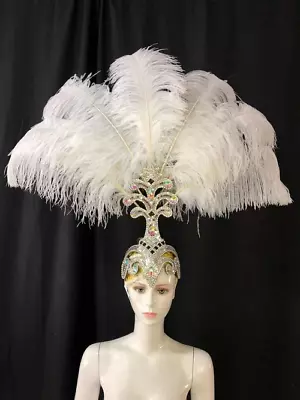 Latin Dance Samba Exquisite Headdress Feathers Delicate Dance Shows Accessories • £195.64