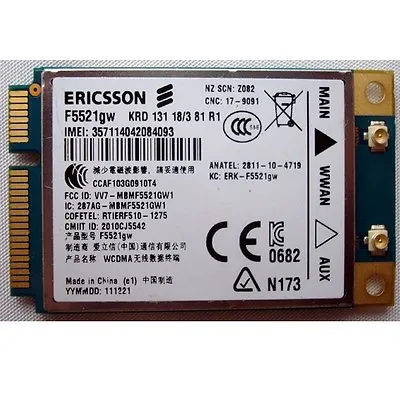 Unlocked Ericsson F5521GW WWAN GPS Mini PCI-E 3G WCDMA HSPA+21Mbps • $10.60