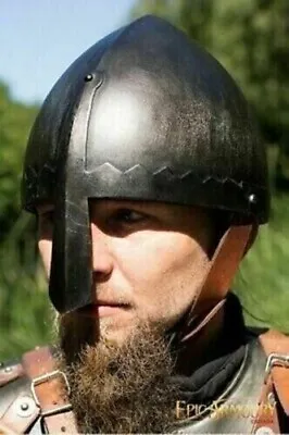 Medieval Viking Norman Nasal Helmet Dark Finish Larp Cosplay Steel Helmet Armor • $73