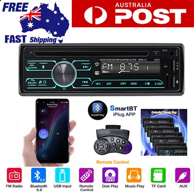 Car Stereo Single 1 Din In-Dash Fm Radio Stereo Cd Dvd Player Usb Aux Bluetooth • $83