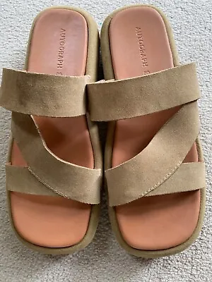 Fab Autograph Tan Suede Leather Slip On Sandals - Size 6.5!! • £24