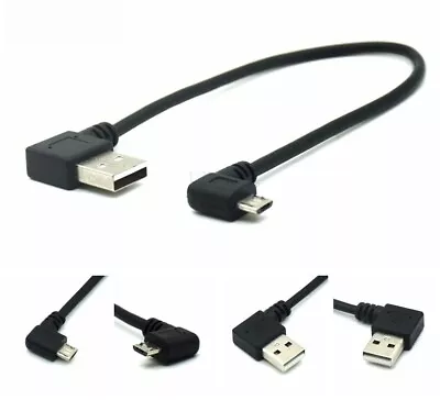 Left Right Angle USB2 A Male To Micro USB B Male Cable Data Sync Charge Extender • $9.74