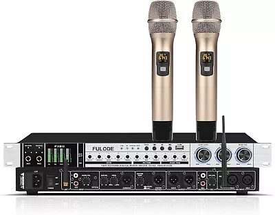Fulode FX8 III 2 Channel UHF Wireless Dual Karaoke Microphone Mic System Mixer • $129