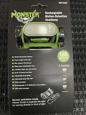 MST10ZF6 Monster Mobile Rechargable Head Lamp New  • $20
