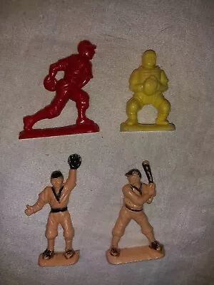 Vintage Lot Of 4 AJAX Hard Plastic Baseball Players 55mm No Breaks • $15