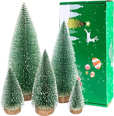 Bottle Brush Trees Mini Christmas Trees Decor Miniature Christmas Tree Small Des • $26.09