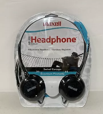 Maxell HP-200 Headphones Adjustable Headband Swivel Earcaps Black Item# 190318 • $9.99