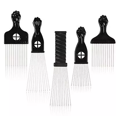 5 Pcs Afro Comb Metal African American Pick Comb Hairdressing Styling Tool Hair • $14.52