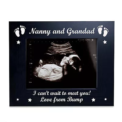 Gift For Nanny And Grandad Wood Photo Frame Gift From Bump Baby Announcement • £9.99