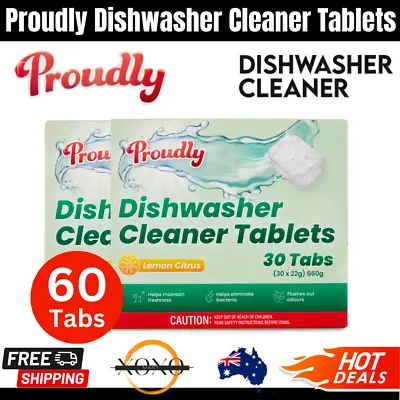$17.99 • Buy 60x Multi Dishwasher Cleaner Tablets Lemon Citrus 660g Dishwasher Cleaning Tabs 